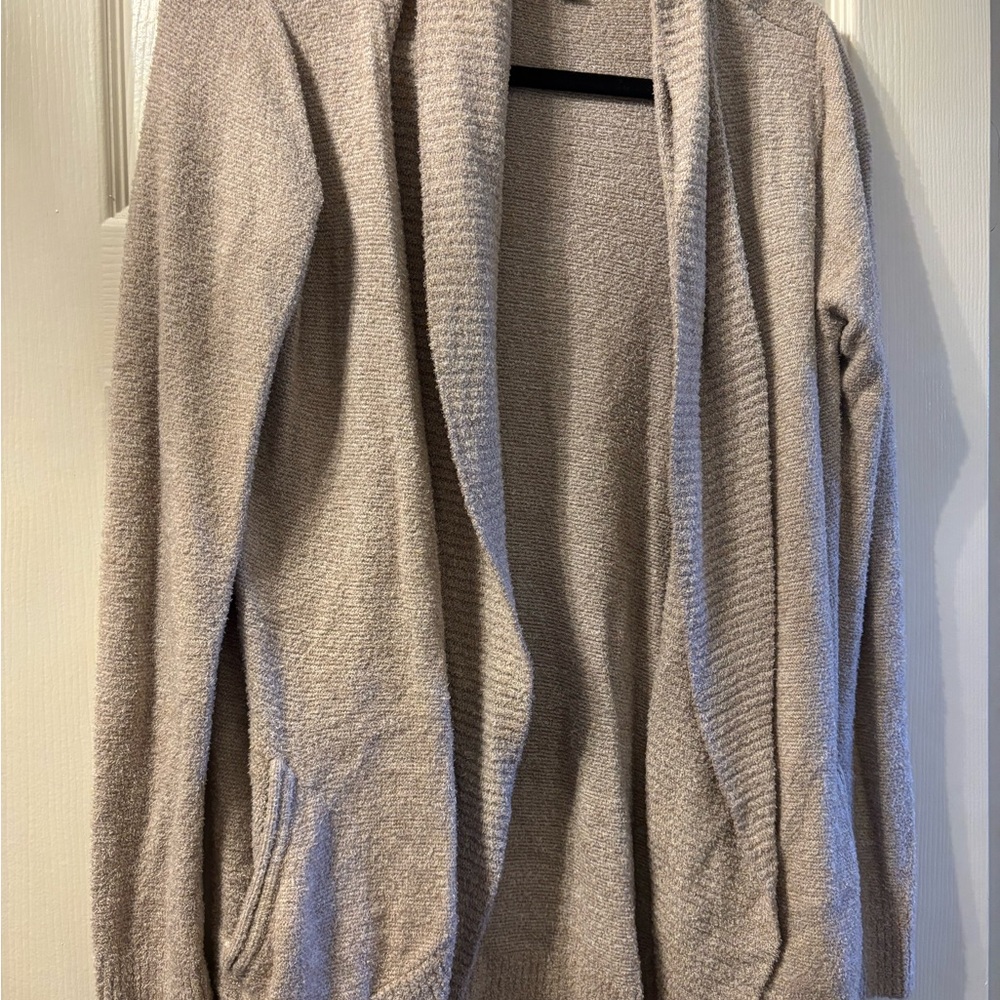 Barefoot Dreams Soft Light Gray Open-Front Cardigan